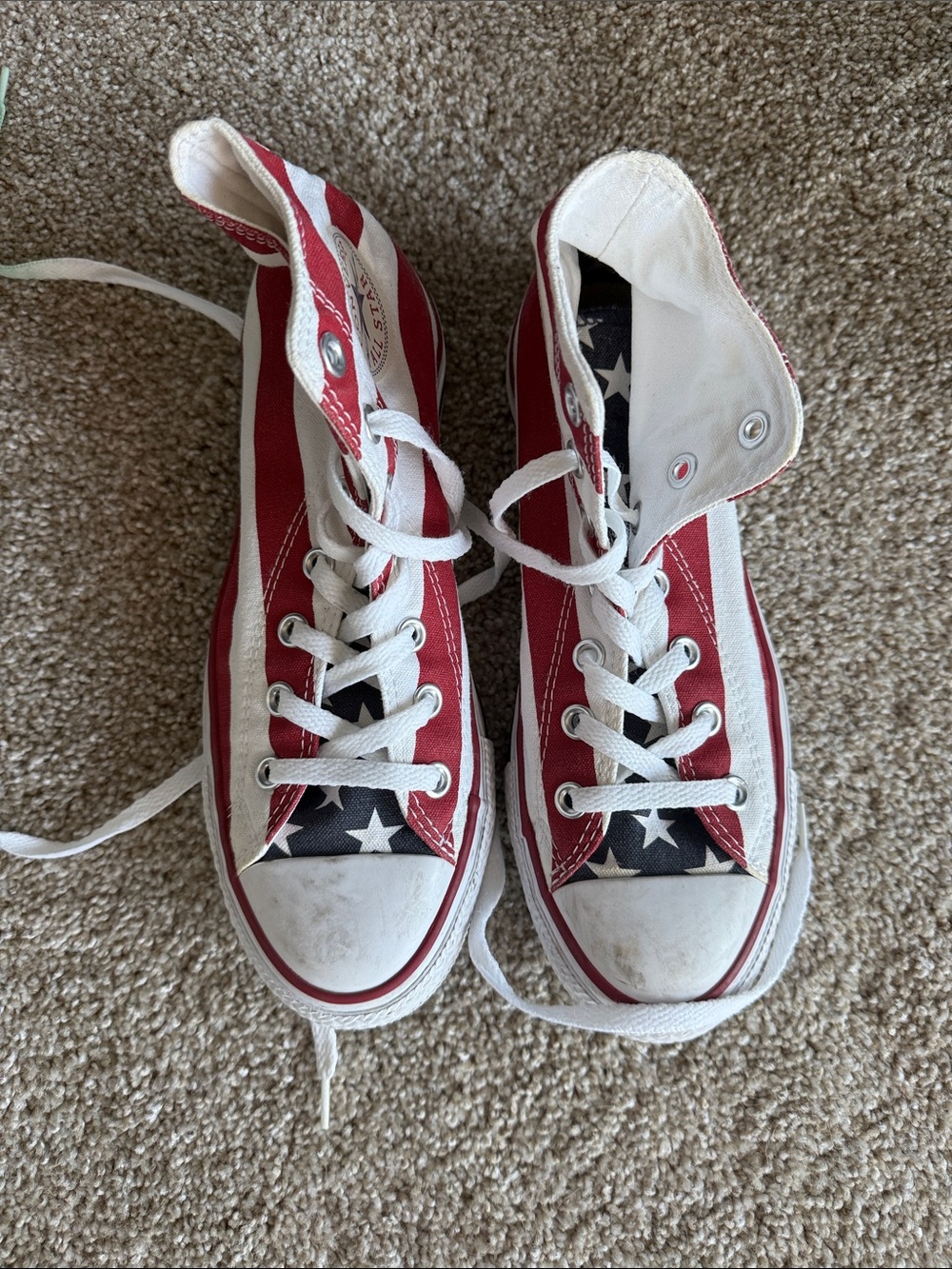Converse Kids High-Top Sneakers - Red, White, Blue Stars - Picture 3 of 6